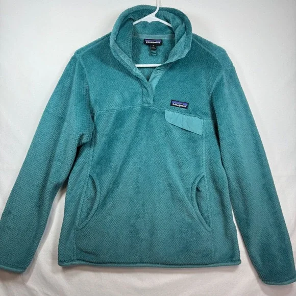 Patagonia Re-Tool Snap-T Fleece Pullover Teal Blue Womens Medium 25442 FA16 - Picture 2 of 9